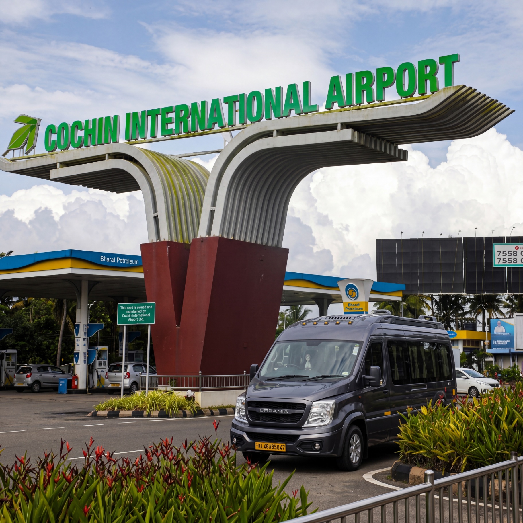 Cochin International Airport pickup with premium Force Urbania traveller